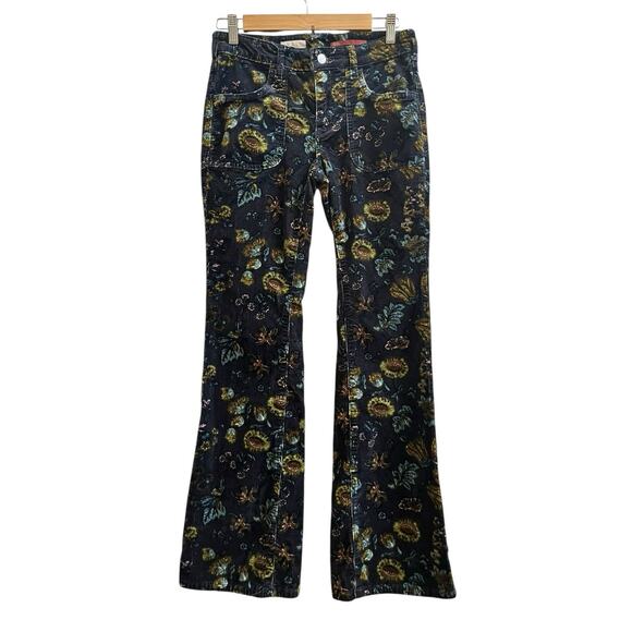 Pilcro Anthropologie The Icon Size 26 Print Corduroy Flare Pant 29.5 Inch Inseam - Picture 4 of 14